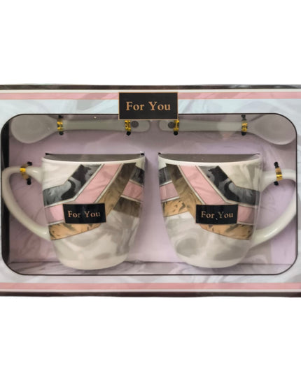 Set cadou 2 căni cu linguriță AT1473