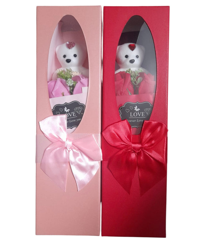 Buchet decorativ de Trandafiri cu Ursuleț 804-11