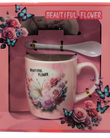 Set cadou cană cu capac și linguriță HK2384