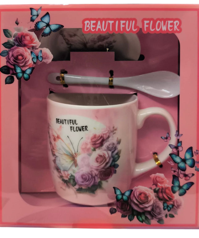 Set cadou cană cu capac și linguriță HK2384