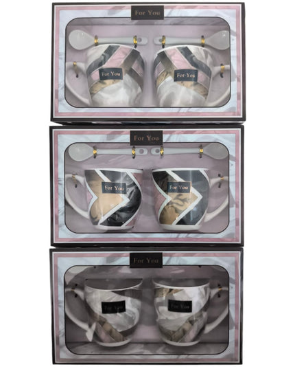 Set cadou 2 căni cu linguriță AT1473