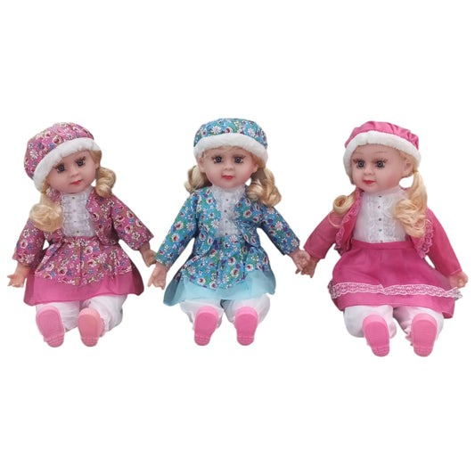 Păpușă Blondă cu Ținută Colorată 50x25cm