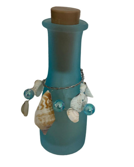 Sticlă cu scoici și lumini 11cm