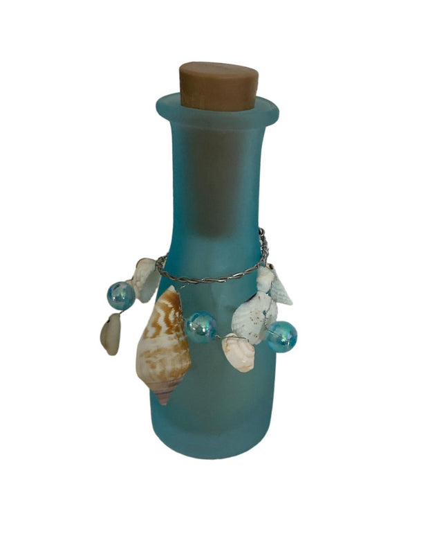 Sticlă cu scoici și lumini 11cm