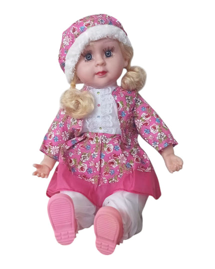 Păpușă Blondă cu Ținută Colorată 50x25cm