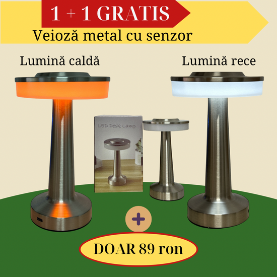 Lampă metalică cu senzor (1+1 gratis)