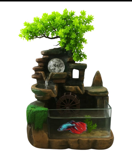 Fântână cu bilă,bonsai si acvariu cod2321