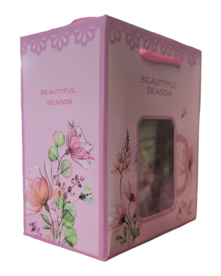 Set cadou cană cu linguriță model floral ZH264