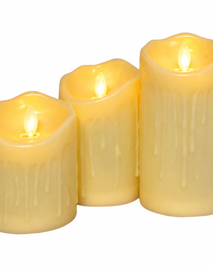 Lumânare LED cu baterii și telecomandă 3/set 15cm