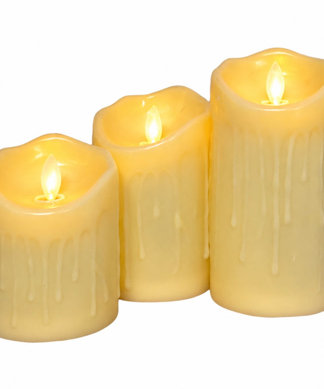 Lumânare LED cu baterii și telecomandă 3/set 15cm