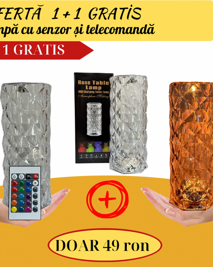Lampă de masă decorativă cu senzor și telecomandă 1 + 1 GRATIS