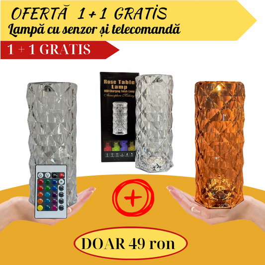 Lampă de masă decorativă cu senzor și telecomandă 1 + 1 GRATIS