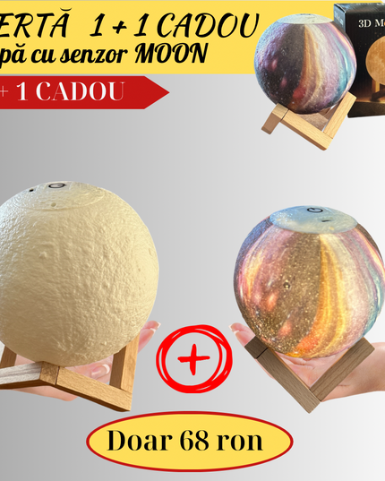 Lampă de veghe Moon cu senzor 1 + 1 CADOU