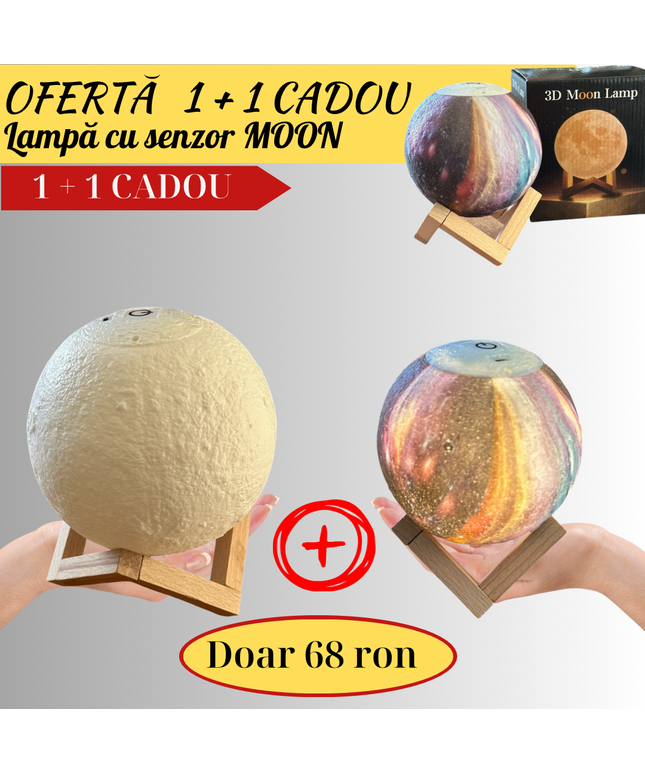 Lampă de veghe Moon cu senzor 1 + 1 CADOU