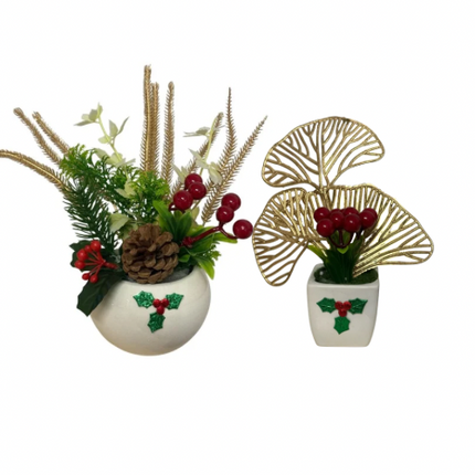 Set 2 aranjamente decorative de Crăciun