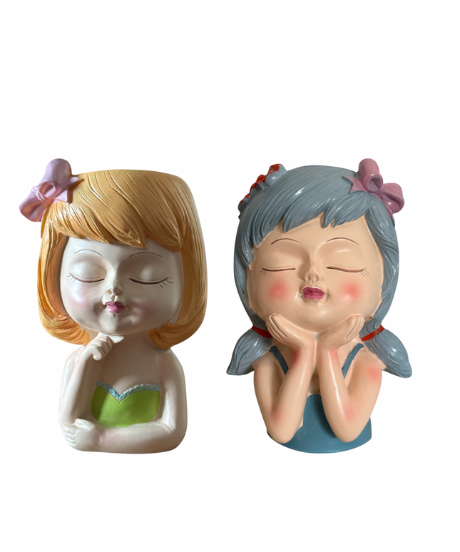 Ghiveci Decorativ în Formă de Fetiță 19cm