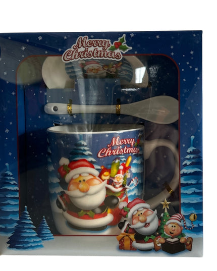 Set cadou Crăciun cană cu capac și linguriță HK396B