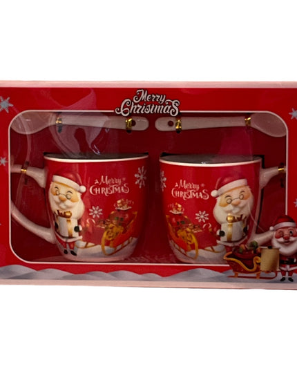 Set cadou Crăciun 2 căni cu linguriță AT1843-B