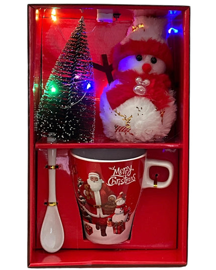 Set cadou Crăciun cană cu brad și lumini ST235B