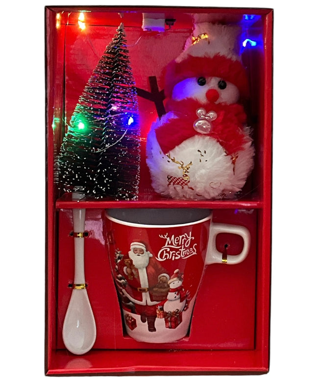 Set cadou Crăciun cană cu brad și lumini ST235B