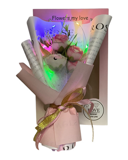 Buchet decorativ în cutie cadou cu lumini LED 26cm 804-4