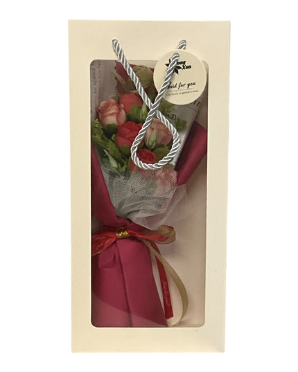 Buchet decorativ Minirosa în pungă cadou 32cm 804-5