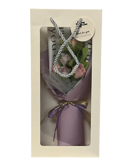 Buchet decorativ Minirosa în pungă cadou 32cm 804-5