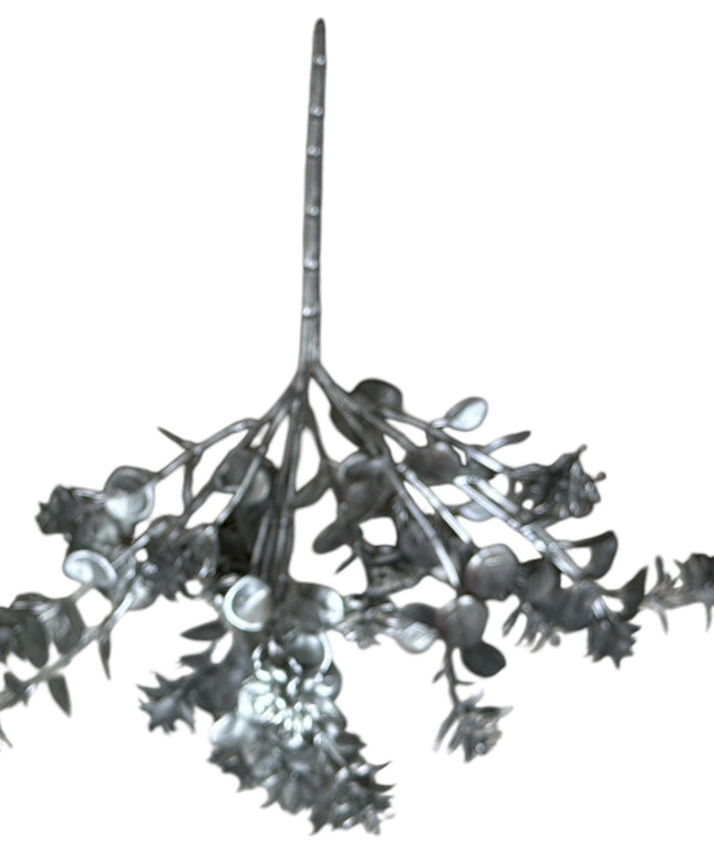 Buchet decorativ cu frunze argintiu 33cm