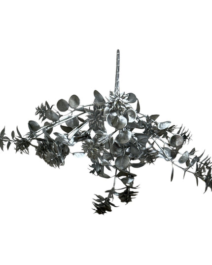 Buchet decorativ cu frunze argintiu 33cm