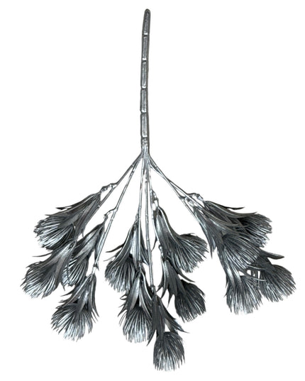 Buchet decorativ cu frunze argintiu 33cm