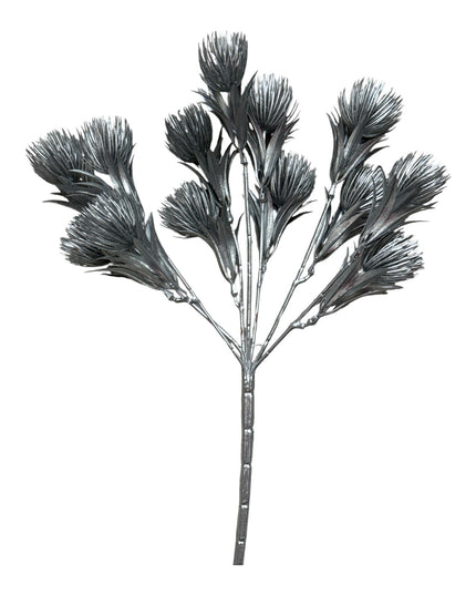 Buchet decorativ cu frunze argintiu 33cm