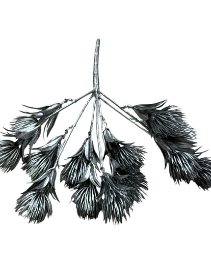 Buchet decorativ cu frunze argintiu 33cm