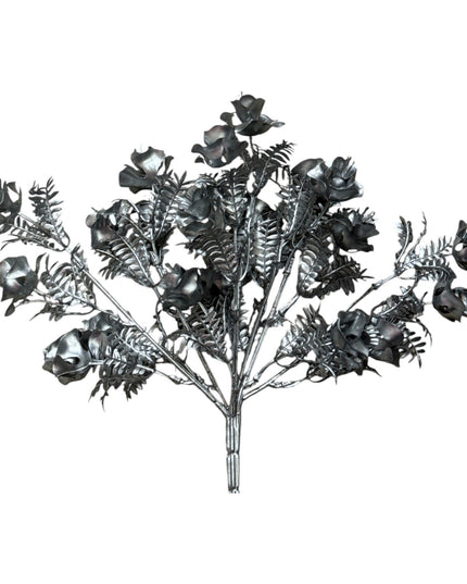 Buchet decorativ cu frunze argintiu 33cm