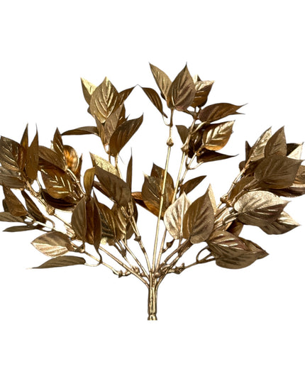 Buchet decorativ cu frunze auriu 33cm. 716-33