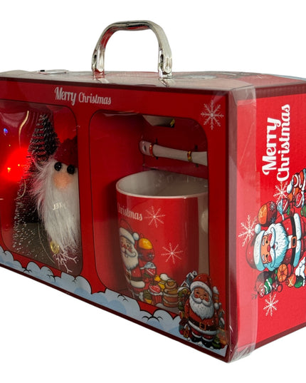 Set cadou Crăciun cană cu brad și lumini HK2182