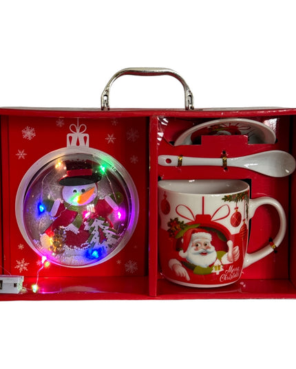 Set cadou Crăciun cană cu glob și lumini HK1971