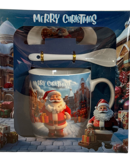 Set cadou Crăciun cană cu capac și linguriță HK2178