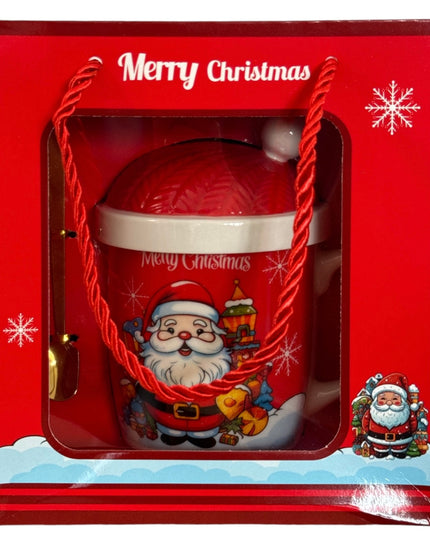 Set cadou Crăciun cană cu capac și linguriță metal HM312/11