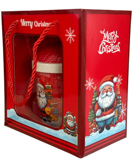 Set cadou Crăciun cană cu capac și linguriță metal HM312/11