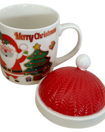 Set cadou Crăciun cană cu capac și linguriță metal HM312/11