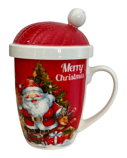 Set cadou Crăciun cană cu capac și linguriță metal HM317/18