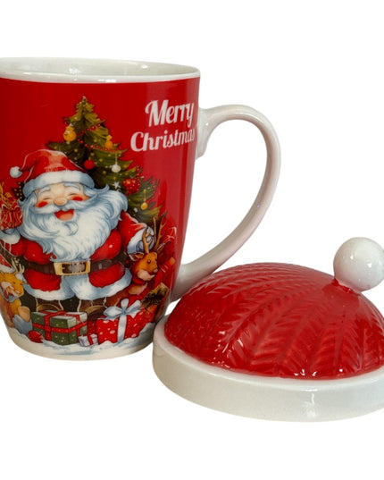 Set cadou Crăciun cană cu capac și linguriță metal HM317/18