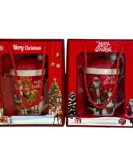 Set cadou Crăciun cană cu capac și linguriță metal HM317/18