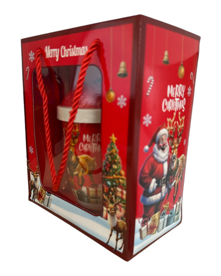 Set cadou Crăciun cană cu capac și linguriță metal HM317/18