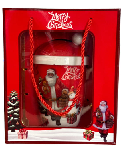 Set cadou Crăciun cană cu capac și linguriță metal HM317/18