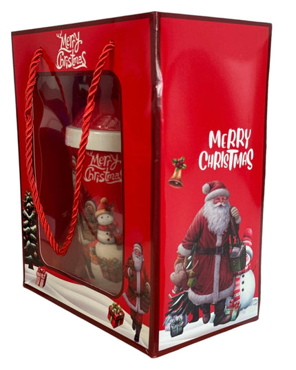 Set cadou Crăciun cană cu capac și linguriță metal HM317/18