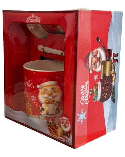 Set cadou Crăciun cană cu capac și linguriță A