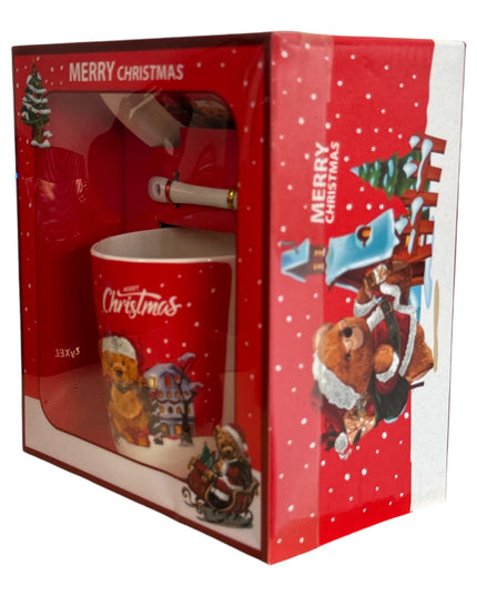 Set cadou Crăciun cană cu capac și linguriță A