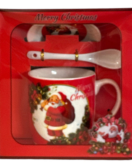 Set cadou Crăciun cană cu capac și linguriță B