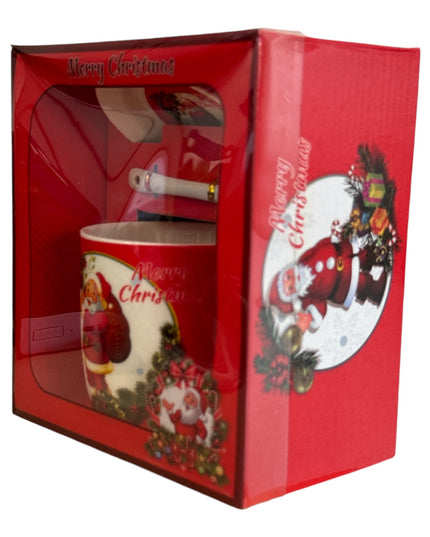 Set cadou Crăciun cană cu capac și linguriță B